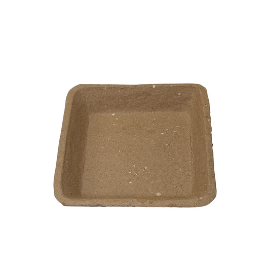 Bandeja Hortifruti biodegradável e compostável T2Q 15x15x2,5cm