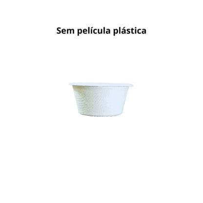 kit Pote para molho com tampa 50ml branco biodegradável e compostável – 100 un